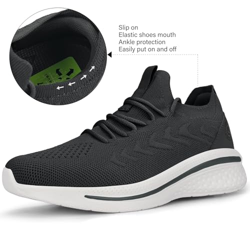 Image of Pujcs Mens Tennis Shoes Slip on Sneakers Ligthtweight Wlking Running Shoes for Work Gym Workout Sports Atheletic