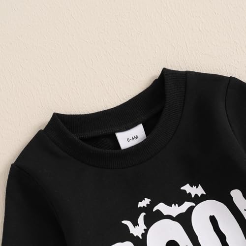 Newborn Baby Girl Halloween Pants Outfit Long Sleeve Pumpkin Ghost Sweatshirt Shirt Pants Set Holiday Clothes4