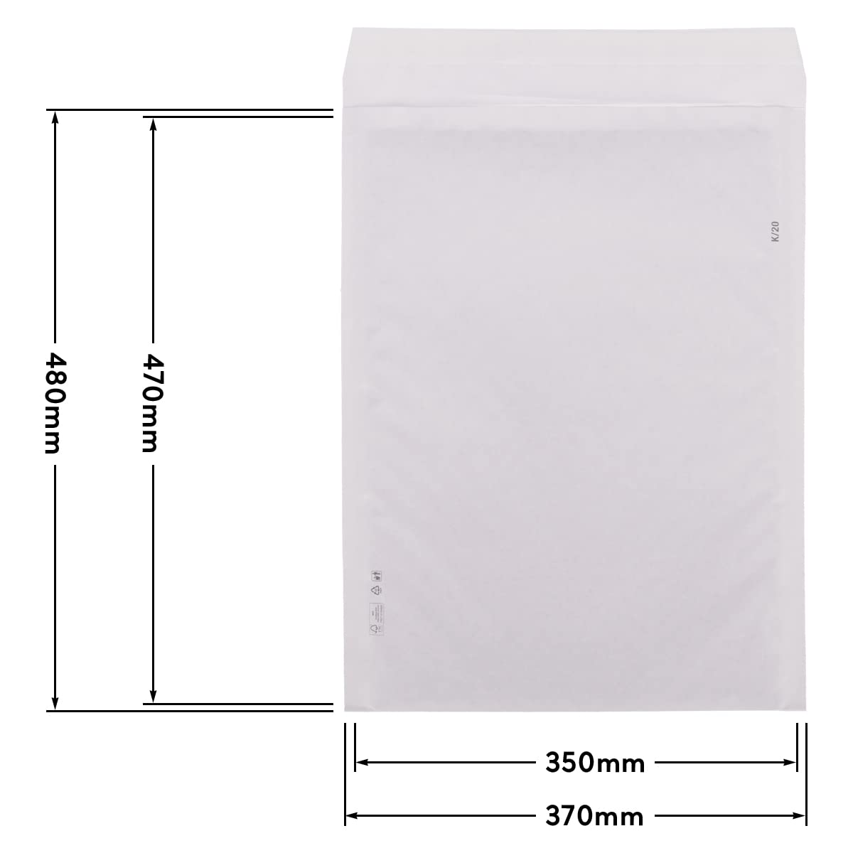 verpacking Sobres acolchados de papel para envío, 370 x 480 mm, color blanco, con acolchado de papel, la alternativa ecológica a la bolsa acolchada de aire (100 unidades)