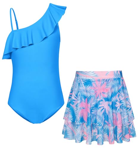 Image of GRACE KARIN Girls One Piece Swimsuits with Mesh Skirt Bathing Suit Swimwear 6-14Y