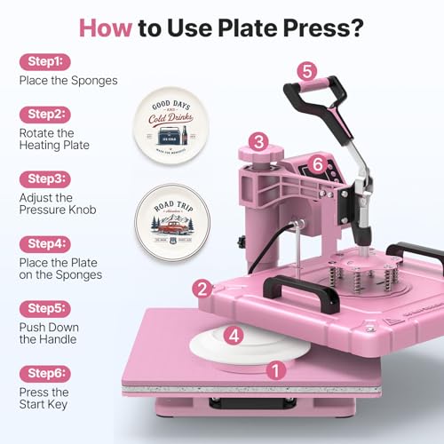 Slendor 15x15 inch 5 in 1 Swing Away Heat Press Machine for T Shirts by Slendor - Used condition - Image 8