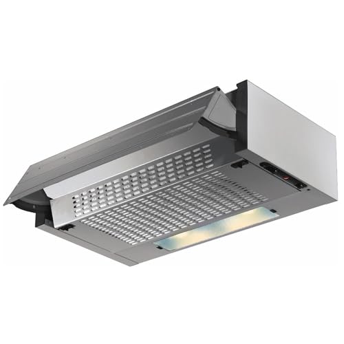 FHULLER Cappa ESTRAIBILE Gruppo Incasso 60 Sottopensile Tecnowind K104R0076 Motore 220 m³/h Classe D SENZA FRONTALINO Illuminazione a LED 2,5 E14 Comando Meccanico Filtro Acrilico