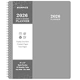 2026 Planner - Weekly and Monthly Planner 2026, 9” × 11”, from JAN. 2026 to DEC. 2026, Inner Pocket, Premium Paper, Twin-wire Binding, Make Life Productive - Gray