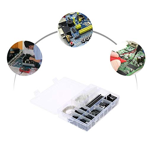 Treedix 1450PCS 2.54mm PCB Jumper Wire Pin Header Connector Female Male 40Pin Box Packaging Kit Electronic Components Set - Thumbnail 4