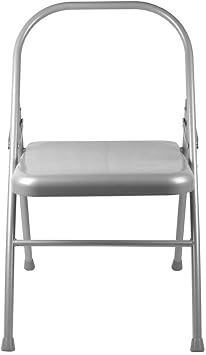 Yoga-Mad Reinforced Yoga Chair | Full Metal Folding Chair with Additional Front Bar | Sturdy & Durable for Yoga Asanas | 3.6kg