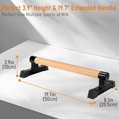 Image of bodymechanicsglobal Mini Parallettes, Push up bar 10 * 5 * 4 inc, Calisthenics bar, Push-up Stand, Wooden parallettes