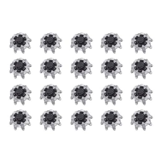 VOSAREA 20pcs Pines de Picos de Golf Gire Picos de Zapata rápida Repuestos Fácil reemplazo de Zapatos de Golf Pines Piezas (Gris Plateado)