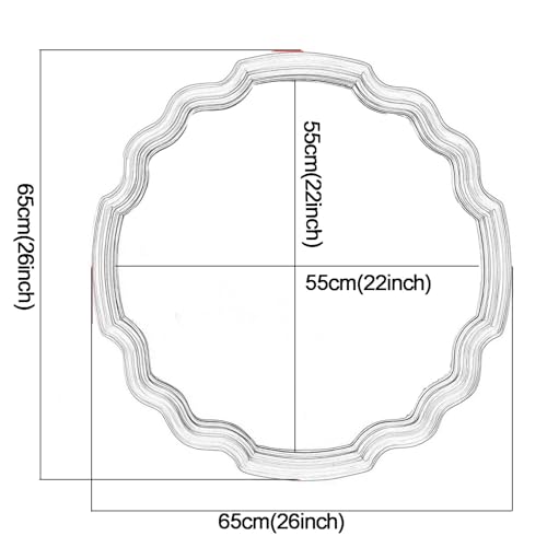 Miroir mural rond ondulé de 65 cm idéal pour sublimer une entrée moderne