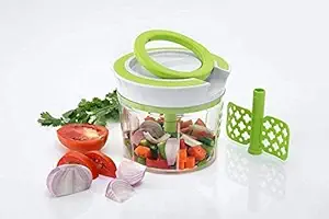 SNAPPYSPEED Large Handy Vegetable Chopper with 2 Blades | Vegetable, Spices and Fruit Food Chopper, Mixer and Blender