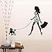 Produktbild WACYDSD Wandtattoo Hund Kunst Wandaufkleber Für Wohnzimmer Mädchen Sexy Zu Fuß Mit Pudel Wandtattoo Abnehmbare Vinyl Tapete Aufkleber Wohnkultur