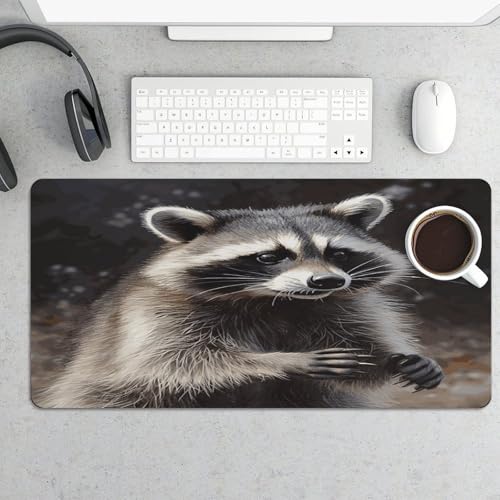 Raccoon Desk Pad Large Office Desk Mat Waterproof Writing Mouse Pad miniatura 5