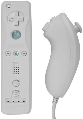 Silicone Skin Case Cover for Nintendo Wii Game Remote Controller and Nunchuk, White/Clear