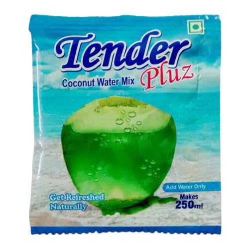 Image of Tender Pluz Coconut Water Mix | Get Refreshed Naturally | Nariyal Pani | No Preservatives, Artificals Colours & Flavours, Cholesterol | Makes 250ml per Sachet, 15g x 60 Sachets