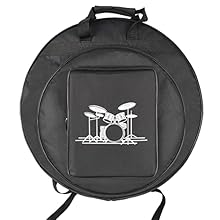 Exterior Size: 23" (58 cm) dia.; Interior Size: 22" (55.5 cm); Large outer pocket is 18" (45.5 cm)in dia. Manufactured from thick 600D waterproof nylon oxford fabric, 6 mm soft interior padding. Designed with 4 inner sleeves, holds 4 cymbals separate...