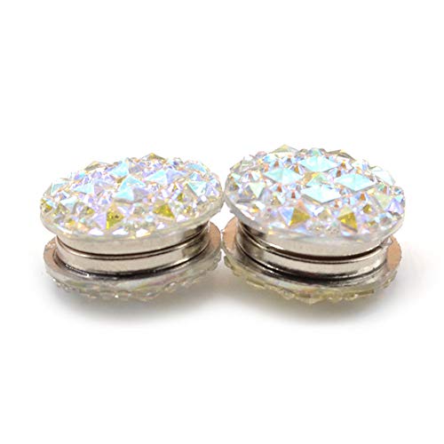 Ink2055 1 pair round rhinestone magnetic women's brooch clasp sca…