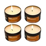 Candles for Power Outages, 4-Piece Long Burning Set, Windproof Outdoor Candles in Tin Box, Extended Burn Time Design, Portable Emergency Use, for Storm Adventure Travel Backpacking Hunting Fishing