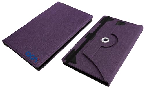 Image of ACM Rotating Nylon Case Cover Viewing Stand Compatible with Brave Ark 12.95 inch Tablet Front & Back Cover Purple