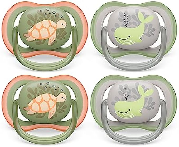 Philips Avent Ultra Air Pacifier - 4 x Light, Breathable Baby Pacifiers for Babies Aged 6-18 Months, BPA Free with Sterilizer Carry Case, SCF085/53
