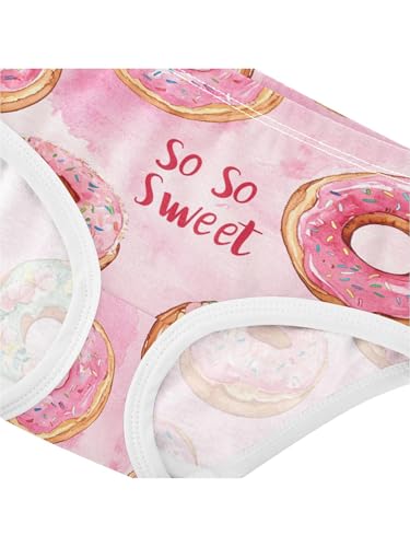 ZZKKO Sweet Donuts and Watercolor Pink Girls Underwear Toddler Panties for Girls Comfort Brief Size 2-8T4