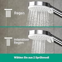 hansgrohe Crometta S - Duschsystem mit Thermostat, Regendusche (240 mm) mit Armatur, Handbrause (2 Strahlarten), Schlauch, Brausestange und Kopfbrause (1 Strahlart), Chrom, 27267000 – Ansicht 4