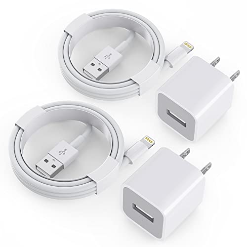 ISNATCH iPhone Charger, MFi Certified 2 Pack iPhone 8 Charger USB Fast Wall Charger Travel Plug with 2 Pack USB Charging Cable Cord Compatible iPhone 11 XS/XS Max/XR/X 8/7/6/6S Plus SE/5S/5C