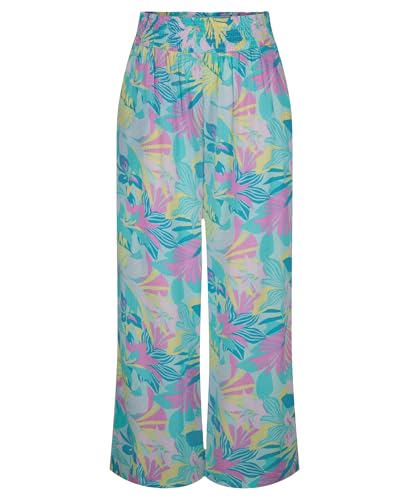 Image of Billabong Girls' New Waves Mid-Rise Wide Leg Pants, Elastic Waistband, Front Pockets