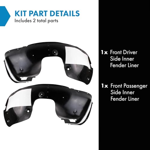 Image of TRQ Front Inner Fender Liner Set Compatible with 2020-2023 Kia Telluride KI1248165 KI1249165