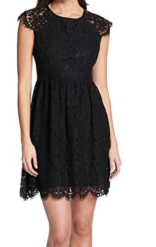 kensie Women's LACE Cap Sleeve Dress, Black, 14 kensie Women's LACE Cap Sleeve Dress, Black, 14