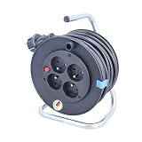 as - Schwabe Avvolgicavo con interruttore di protezione termica – 15 m cavo H05VV-F 3G1,5 – con spina di protezione – 4 prese – 250 V/16 A – IP20 – 810180