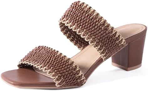 N.N.G Women Heel Sandals Braided Strappy Dressy Summer Low Heel C...