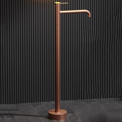 BiaoTeng Grifo para Bañera Exenta Grifo Bañera Suelo Giratorio de 360° Monomando Fría y Caliente Grifo para Bañera de Pie Oro Rosa