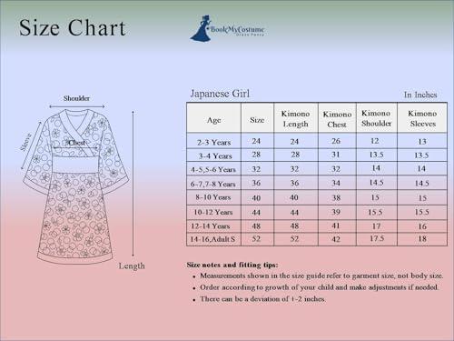 Image of BookMyCostume Japanese Girl Kimono International World Costume 8-10 years
