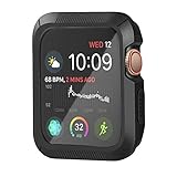 MARGE PLUS Compatible with Apple Watch Case 44mm Series 4, Shock Proof Shatter-Resistant Protective Bumper Case Replacement for iWatch Series 4 - Black.