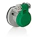 Leviton 15S31-UG 15 Series Cam-Type Male/Female Panel Mount Receptacle Enclosure with Automatic Closing Lid, Thermoplastic Housing and Cover, Stainless Steel Torsion Spring, Green