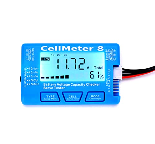 FPVDrone RC CellMeter 8 Digital Battery Capacity Checker Battery Voltage Tester LCD Backlight for...