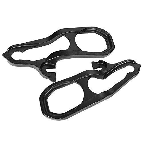 Ikon Motorsports, Tow Hook Compatible With 19-23 Dodge Ram 1500, Factory Style Unainted Black Steel Front Left & Right Sides Tow Hook Pair Rust Prevention Replacement #TOP5