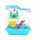 BPS Jaula Hámster Chalé para Hámster con Escalera Túnel y Casa Especial 28 * 21 * 31 cm BPS-1340 (Azul)