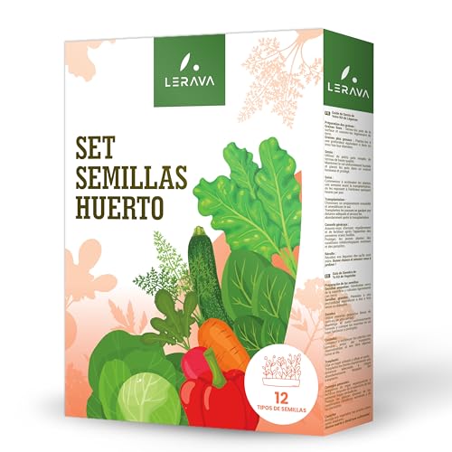 LERAVA® set de semillas huerto - 12 tipos de semillas - variedad de verduras frescas - cultivo sostenible en casa - frescas y sanas - perfecto para huerto y jardín - semillas plantas - made in Italy