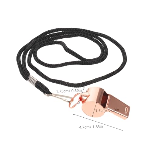 6 silbatos deportivos de acero inoxidable con cordón para cuello miniatura 2