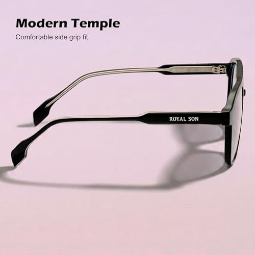 Image of ROYAL SON Blue Cut Computer Glasses | Anti Glare & Blocks Harmful Rays | UV Protected | Full Rim | Square | Men & Women | Small | SF-RS9090