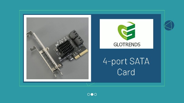 GLOTRENDS SA3034-C 4-poorts PCIe X1 SATA-uitbreidingskaart met SATA- en voedingskabels, compatibel met Windows, Linux, Mac OS, NAS
