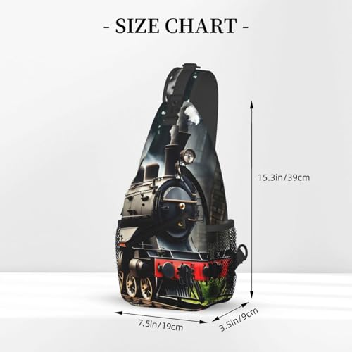 Bolso bandolera estampado locomotora para hiking y viaje miniatura 3