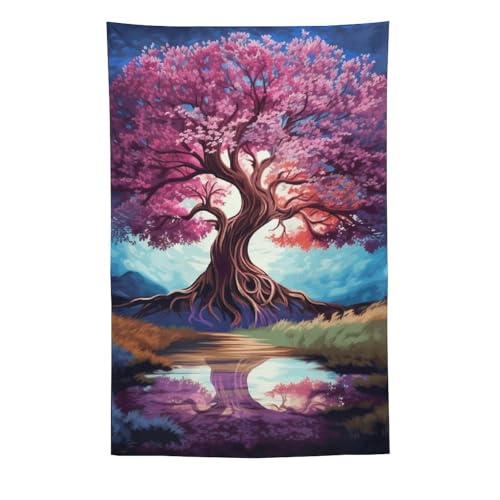 Tapisserie murale grand arbre coloré pour sublimer une chambre à coucher