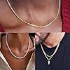 Diamday 4MM Mens Twist Rope Chain Necklace Gold Chain Silver Chain Black Chain for Men Boys Women, Stainless Steel 18K Gold Plated Men Chain 1 #1