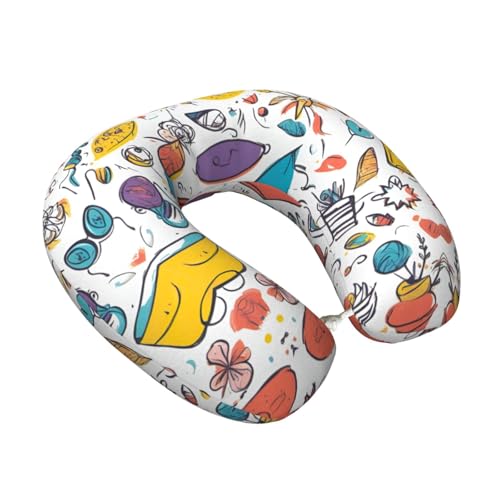 Almohada de viaje de espuma viscoelástica negra estándar miniatura 2