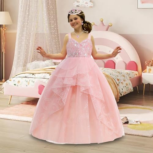 Disfraz completo Glinda para niñas color rosa miniatura 4