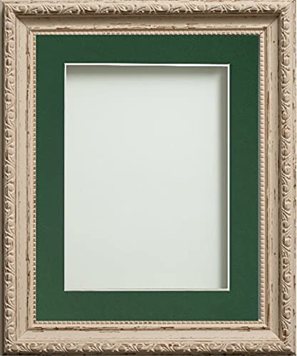 Frame Company Brompton Cream 8x6 Frame with Bottle Green Mount for 6x4