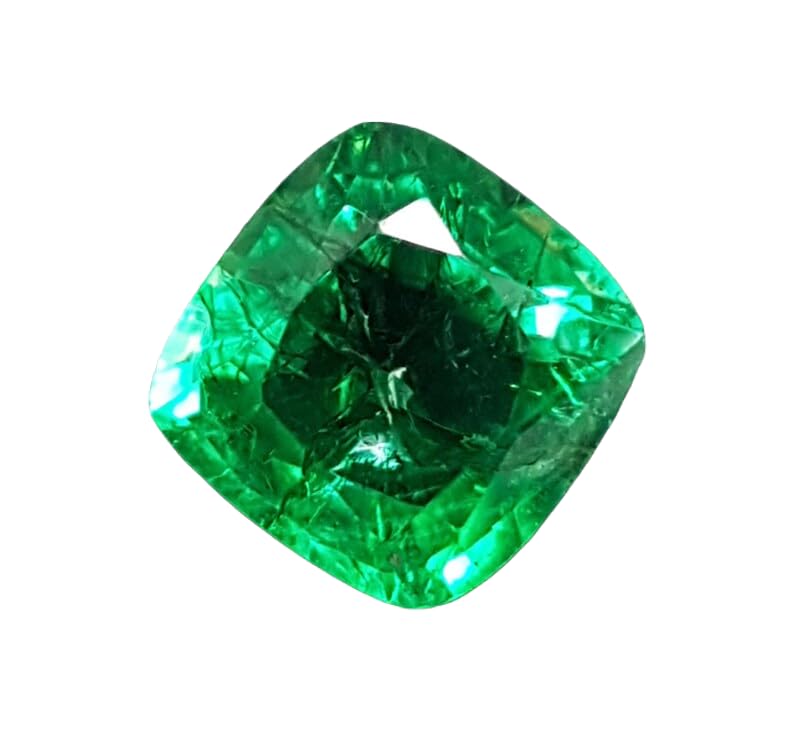 Émeraude naturelle 14x14mm facettée pour création de pendentif