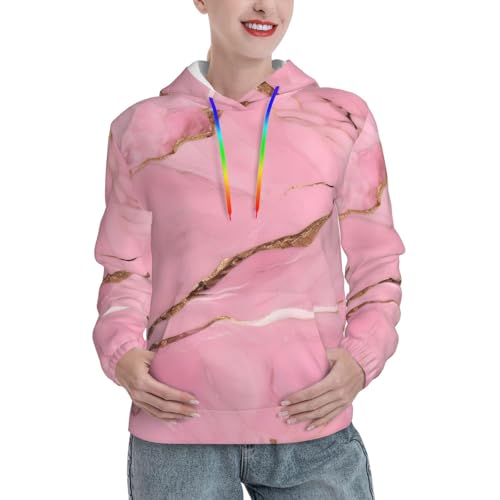 Sweat à capuche marbre rose chaud et stylé contre le froid de l'automne