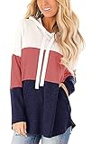 【Sudadera de Mujer】 Esta sudadera con capucha de mujer está confeccionada con tejidos de alta calidad y contiene un 95% de poliéster y un 5% de elastano.Esta es una sudadera para mujer suave y liviana.Toda la sudadera con capucha está compuesta por costuras de tres colores.El suéter de manga larga y la sudadera con capucha delgada para mujer son de textura liviana,cómodas de usar y agradables para la piel sin fricción.